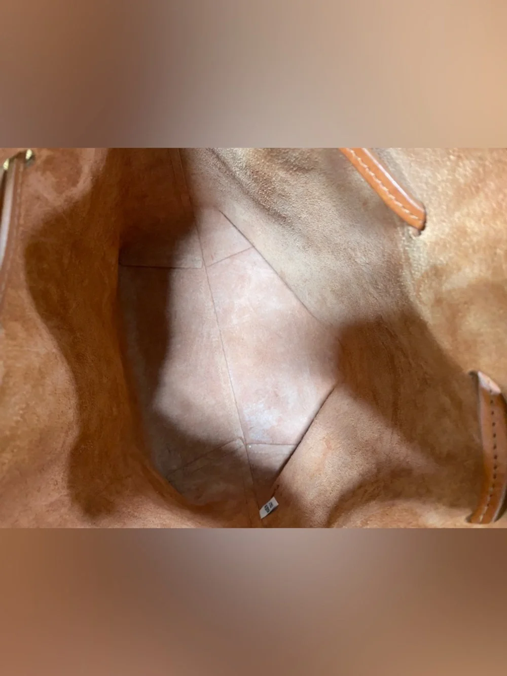 Mansur Gavriel Leather Drawstring Bucket Bag in Cognac Brown